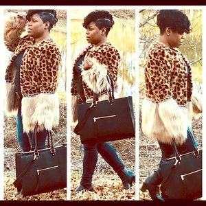 Faux Fur Leopard Coat